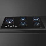 Smeg 90cm Classic Black Tempered Glass Gas Cooktop PV395LNAU