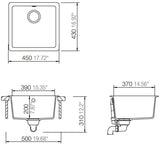 Abey Schock Quadro Onyx Small Single Bowl Inset/Undermount Granite Sink QN-100SB