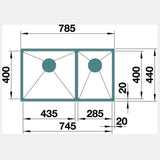 Blanco 1 & 1/2 Double Right Hand Bowl Undermount Sink QUATR1542IURK5 526883