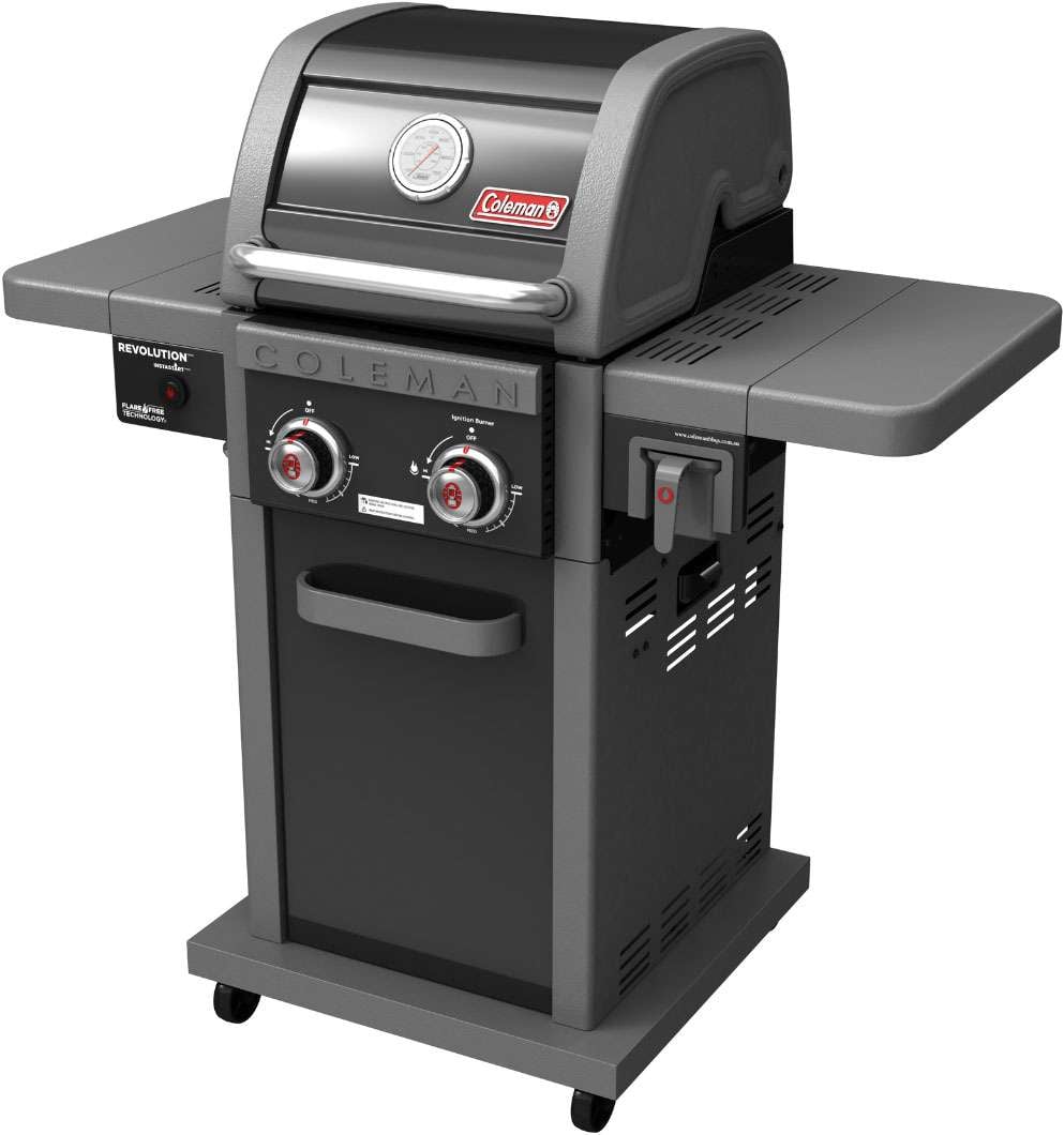 Coleman Revolution 2 Burner Freestanding LPG BBQ Black Gloss REV2BGL