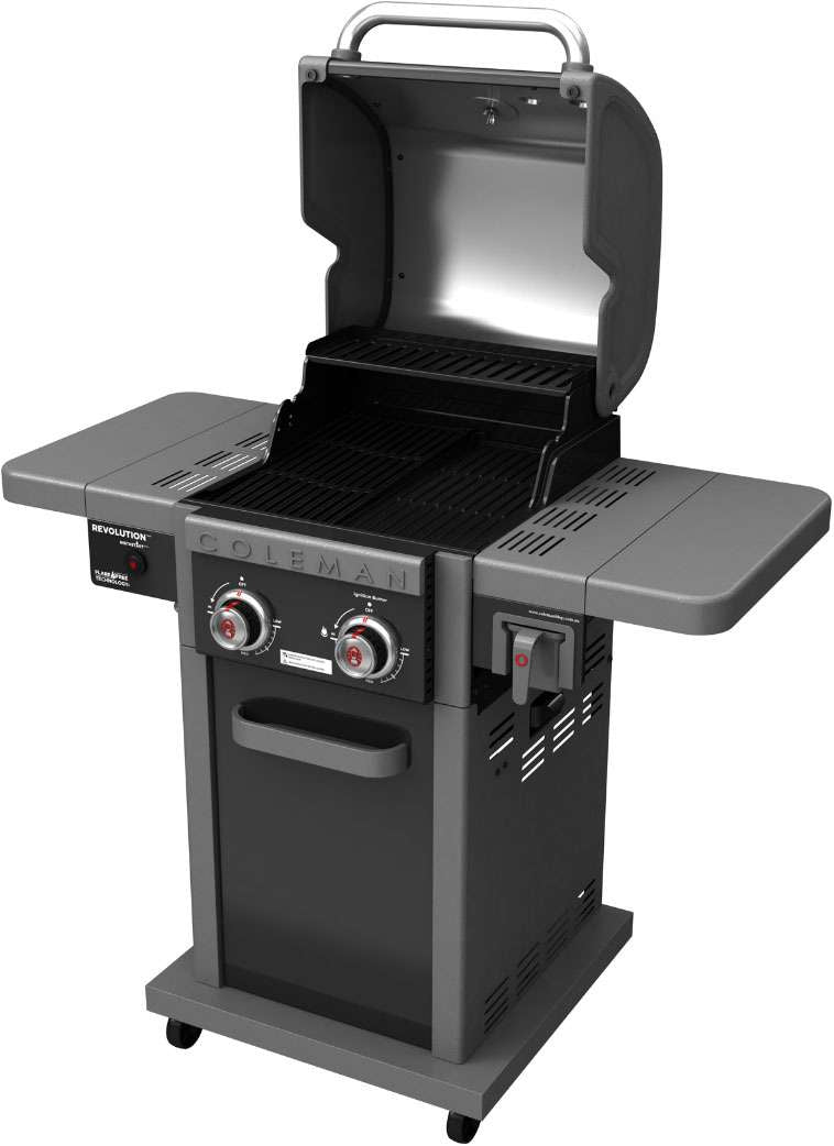 Coleman Revolution 2 Burner Freestanding LPG BBQ Black Gloss REV2BGL