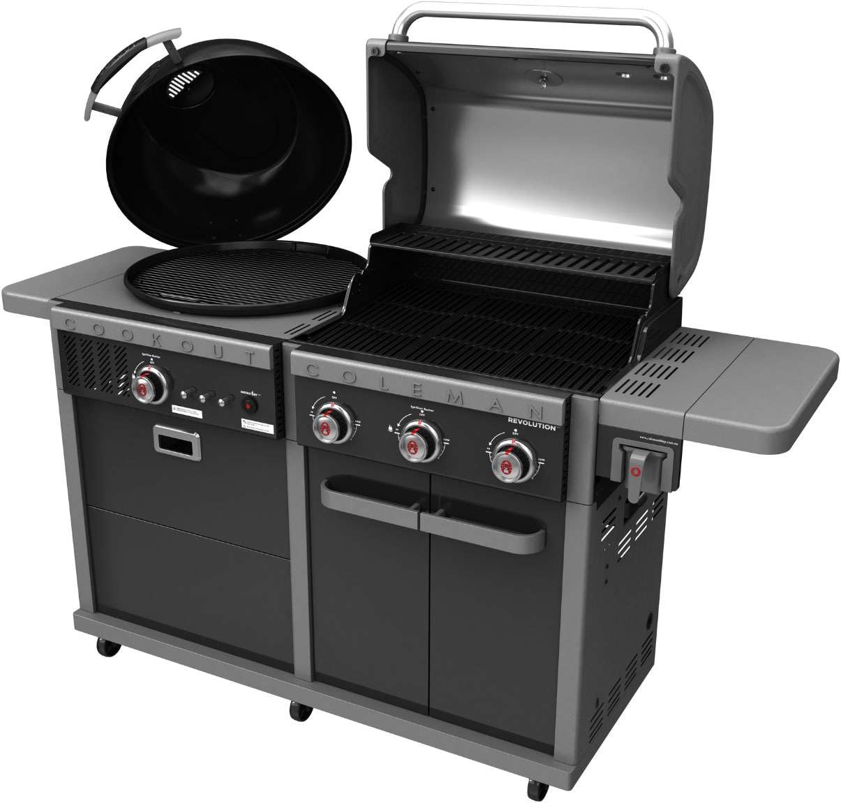 Coleman Revolution Dual Fuel Freestanding LPG BBQ Black Gloss REVDFBGL