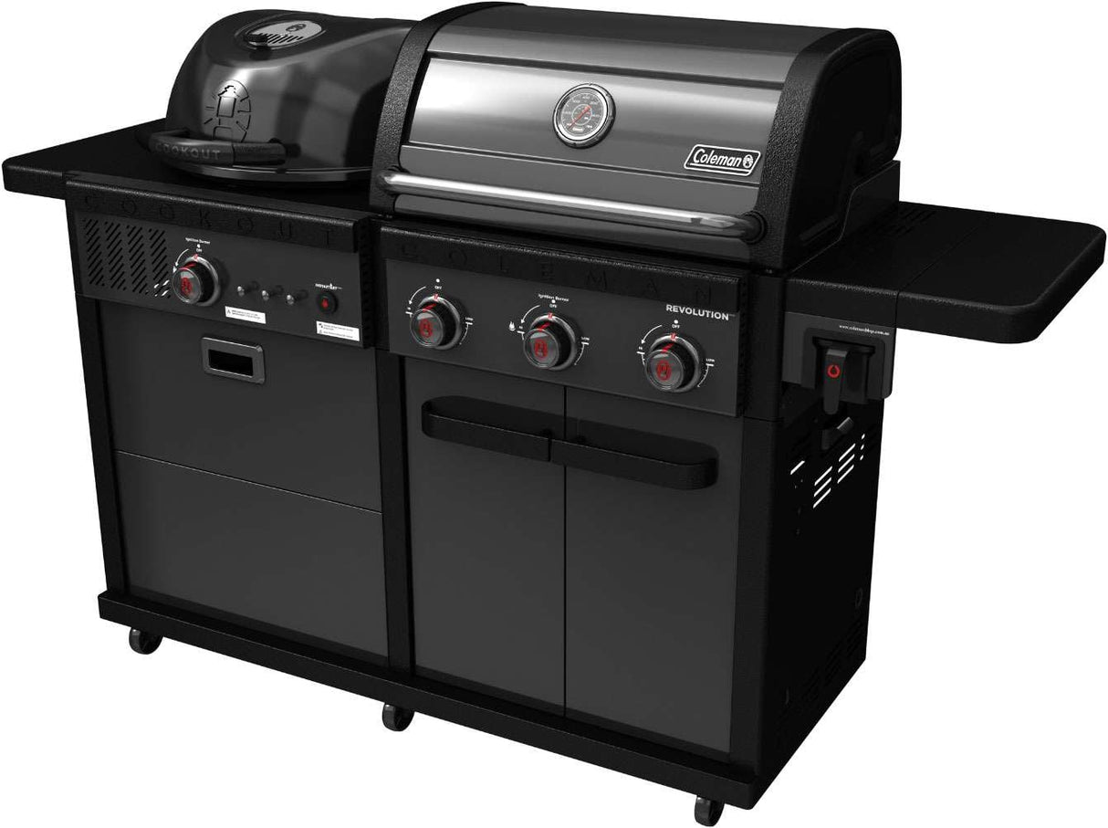 Coleman Revolution Dual Fuel Freestanding LPG BBQ Black Matte REVDFBMA