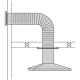 Abey 150mm Horizontal External Wall Rangehood Flue/Vent Kit RHH6