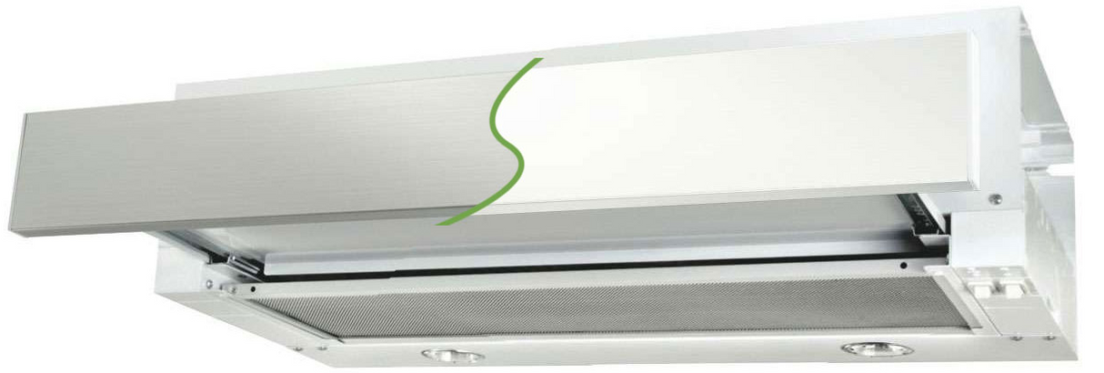 Robinhood 60cm Stainless Steel or White Slideout Rangehood RO61SS/WH/80