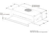 Robinhood 60cm Stainless Steel or White Slideout Rangehood RO61SS/WH/80