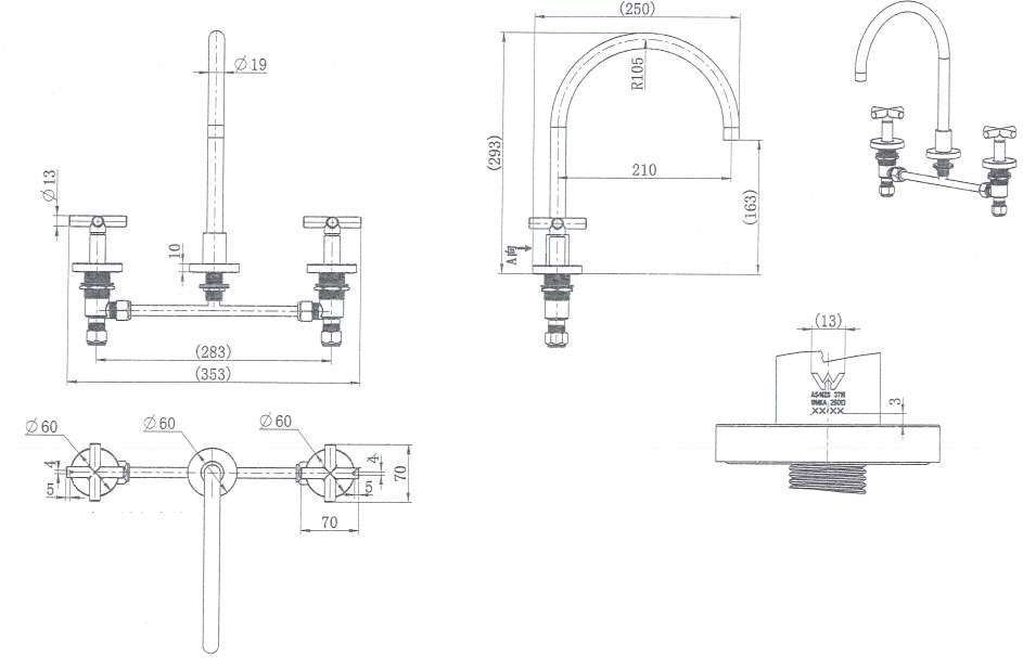 Modern National Ryker 1/4 Turn Kitchen Tap Set Brushed Nickel RYK004BN