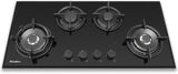 Goldline 90cm 4 Burners Gas Cooktop Black Narrow SAB4GLB