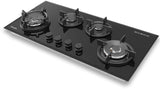 Goldline 90cm 4 Burners Gas Cooktop Black Narrow SAB4GLB