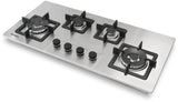 Goldline 90cm 4 Burners Gas Cooktop Stainless Steel Narrow SAB4GLSS
