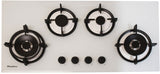 Goldline 90cm 4 Burners Gas Cooktop White Narrow SAB4GLW