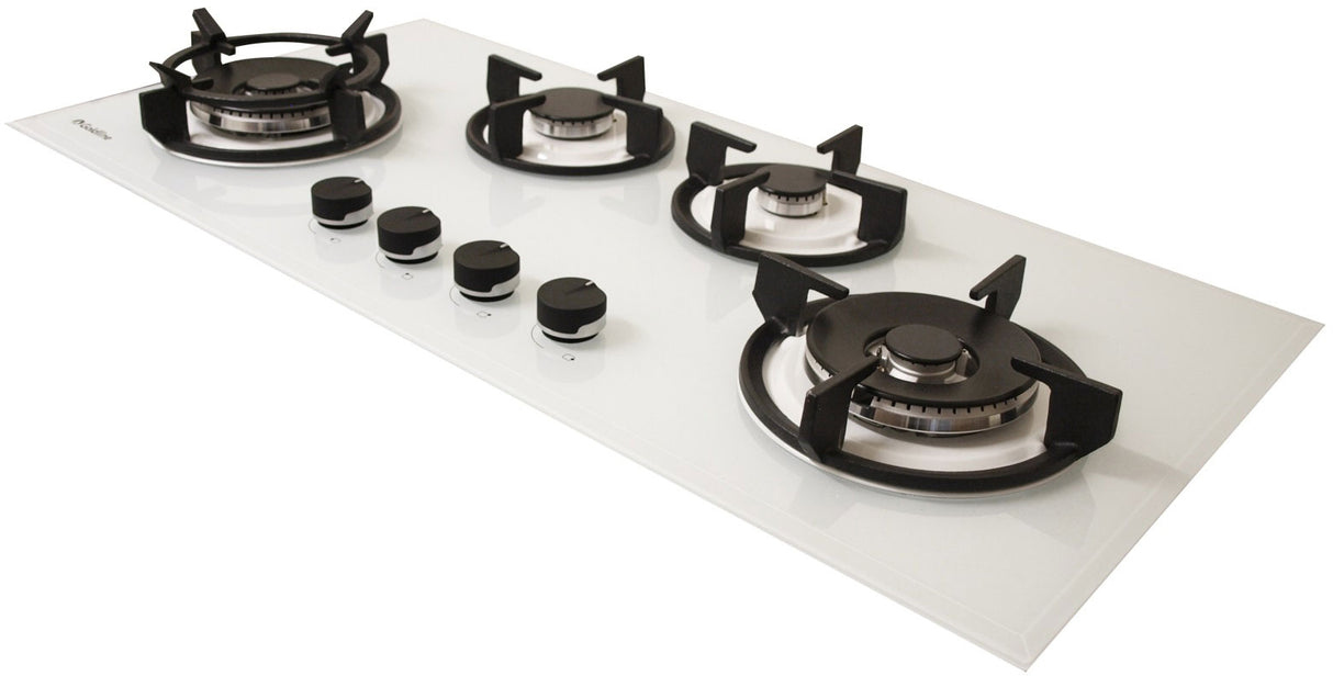 Goldline 90cm 4 Burners Gas Cooktop White Narrow SAB4GLW