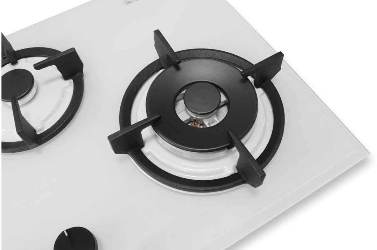 Goldline 90cm 4 Burners Gas Cooktop White Narrow SAB4GLW
