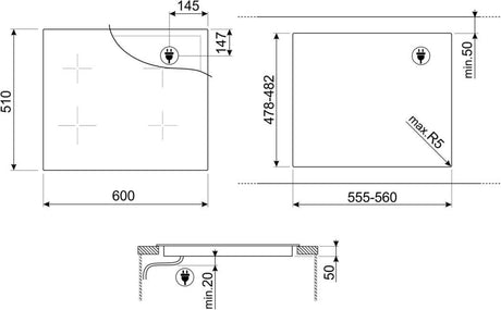 Smeg 60cm Induction Cooktop SAI3644B