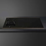Smeg 90cm Dolce Stil Novo Gas and Induction Cooktop Black SAIG6954R