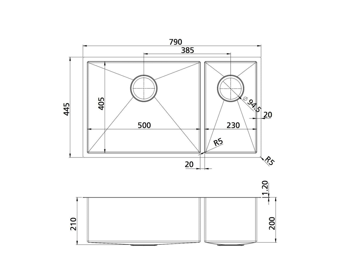Oliveri Spectra 1 and 1/2 Bowl Sink SB35SS