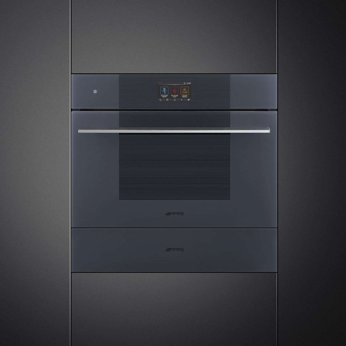 Smeg 45cm Linea Compact Blast Chiller Neptune Grey SBC4104G
