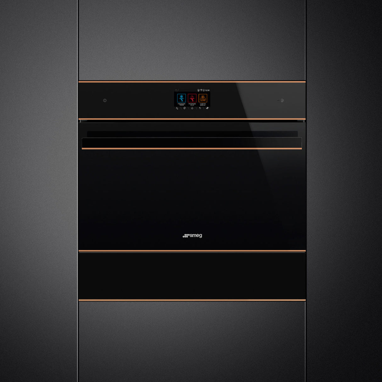 Smeg 45cm Dolce Stil Novo Compact Blast Chiller Black SBC4604WNR