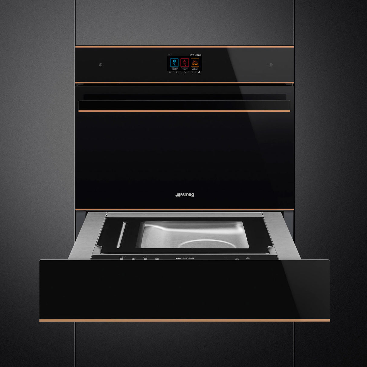 Smeg 45cm Dolce Stil Novo Compact Blast Chiller Black SBC4604WNR