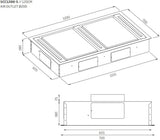 Schweigen 120cm Silent 3000m3/hr S/S TwinMotor Ceiling Rangehood SCC1200-SP2
