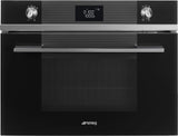 Smeg 45cm Linea Combi Microwave Electric Built-In Oven Black SF4102MCN