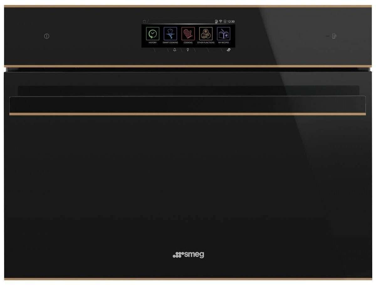 Smeg 60cm Dolce Stil Novo Combi Microwave Electric Oven Copper Trim SF4606WMCNR
