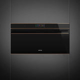 Smeg 90cm Dolce Stil Novo Copper Trim Pyrolytic Wall Oven Black SFPR9606WTPNR