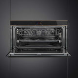 Smeg 90cm Dolce Stil Novo Copper Trim Pyrolytic Wall Oven Black SFPR9606WTPNR
