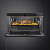 Smeg 90cm Dolce Stil Novo Copper Trim Pyrolytic Wall Oven Black SFPR9606WTPNR