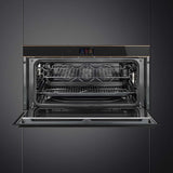 Smeg 90cm Dolce Stil Novo Copper Trim Pyrolytic Wall Oven Black SFPR9606WTPNR