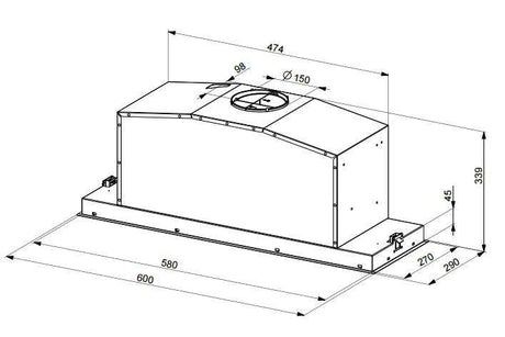 Smeg 60cm Undermount Rangehood SHU670X