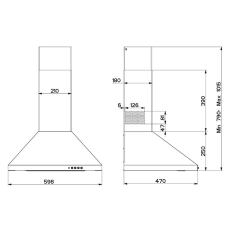Smeg 60cm Canopy Rangehood Stainless Steel SHW610X2