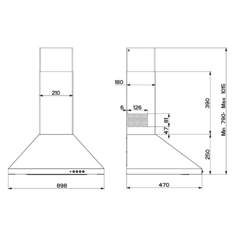 Smeg 90cm Canopy Rangehood Stainless Steel SHW910X2