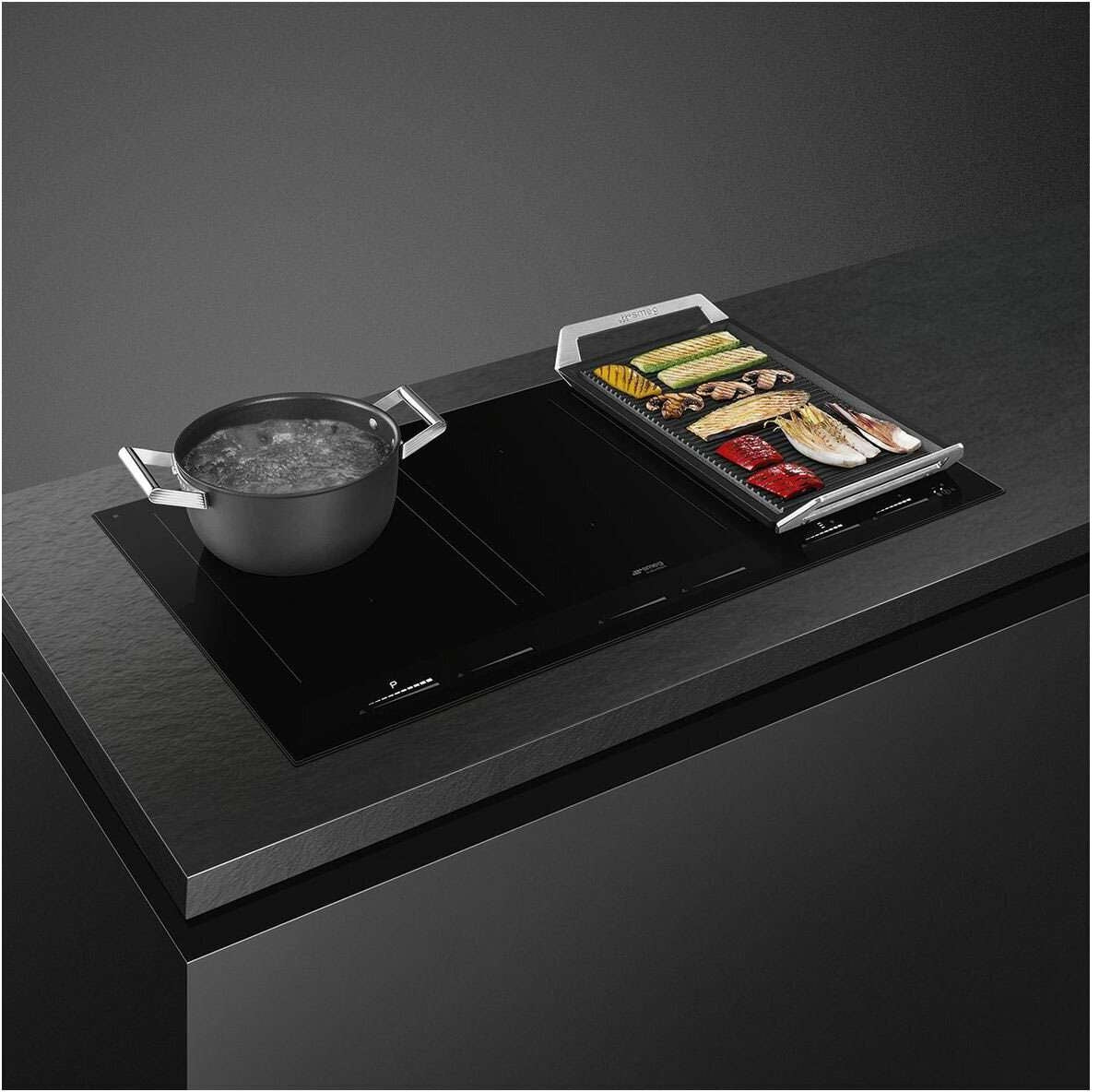 Smeg 90cm Linea Induction Cooktop Pure Black SIM1964D