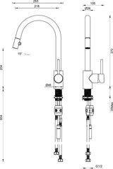 Abey Lucia Pull Out Spray Goose Neck Mixer Tap SK5-2