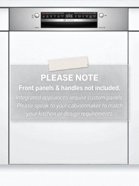 Bosch Series 4 60cm Semi-Integrated Dishwasher Stainless Steel Panel SMI4HTS01A