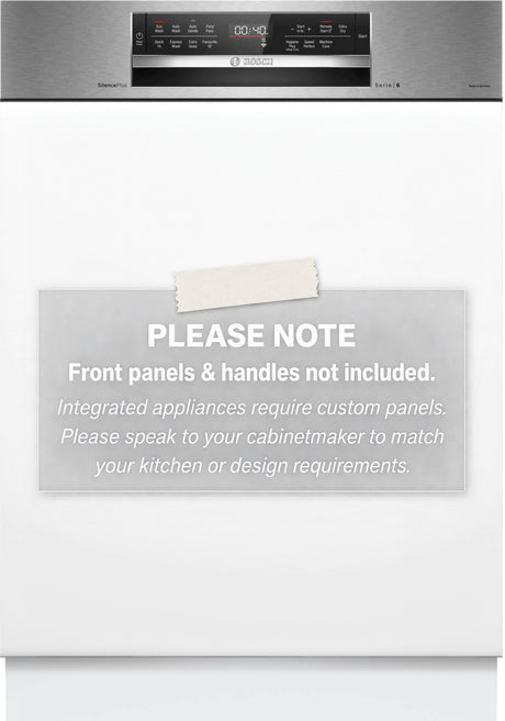 Bosch Series 6 60cm Semi-Integrated Dishwasher Stainless Steel Panel SMI6HCS01A