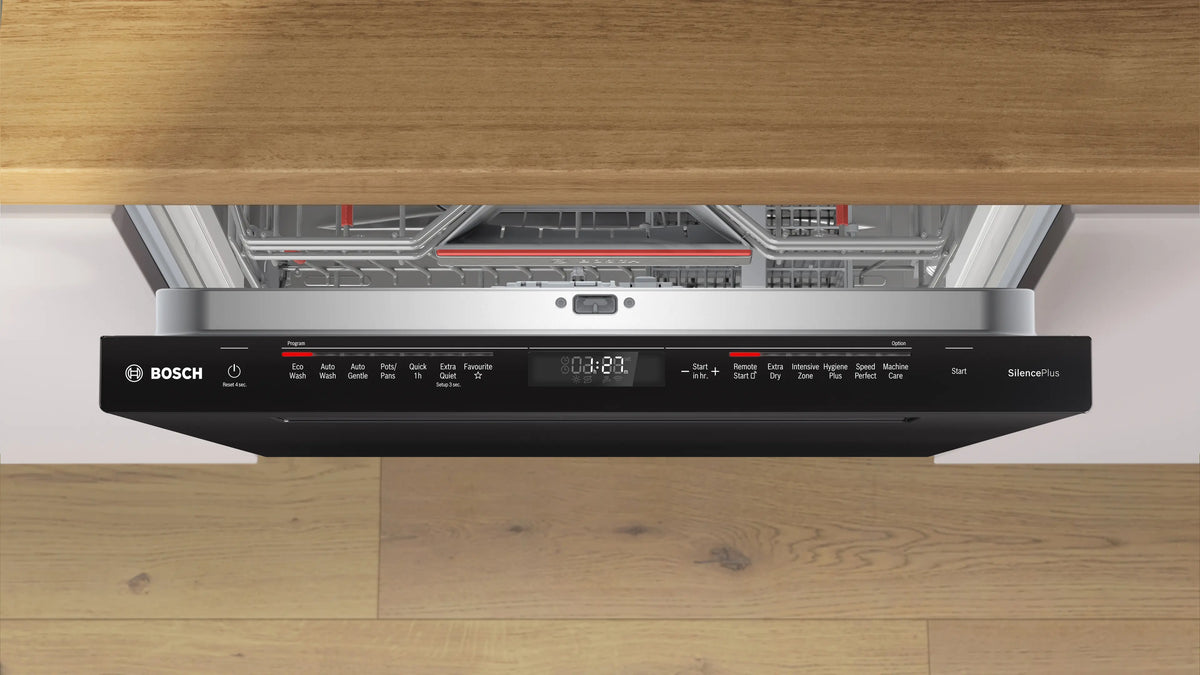 Bosch Series 6 60cm Built Under Dishwasher Brushed Black Stainless Steel SMP6HCB01A