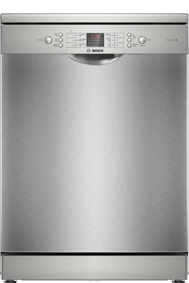 Bosch Series 2 60cm Freestanding Dishwasher Brushed Steel Anti-Fingerprint SMS26AI03A