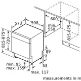 Bosch Series 8 60cm Built Under Dishwasher Brushed Steel Anti-Fingerprint SMU8ZCS01A