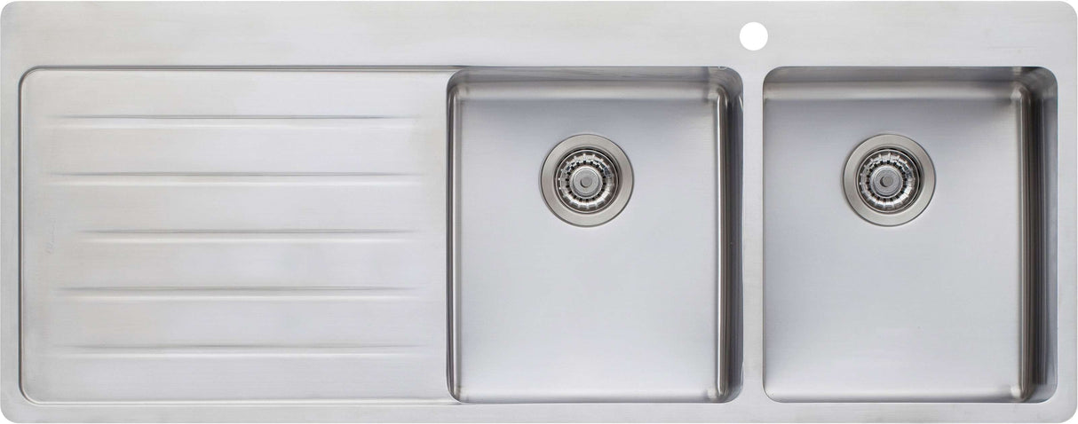 Oliveri Sonetto Double Right Hand Bowl Inset Sink With Drainer SN1072