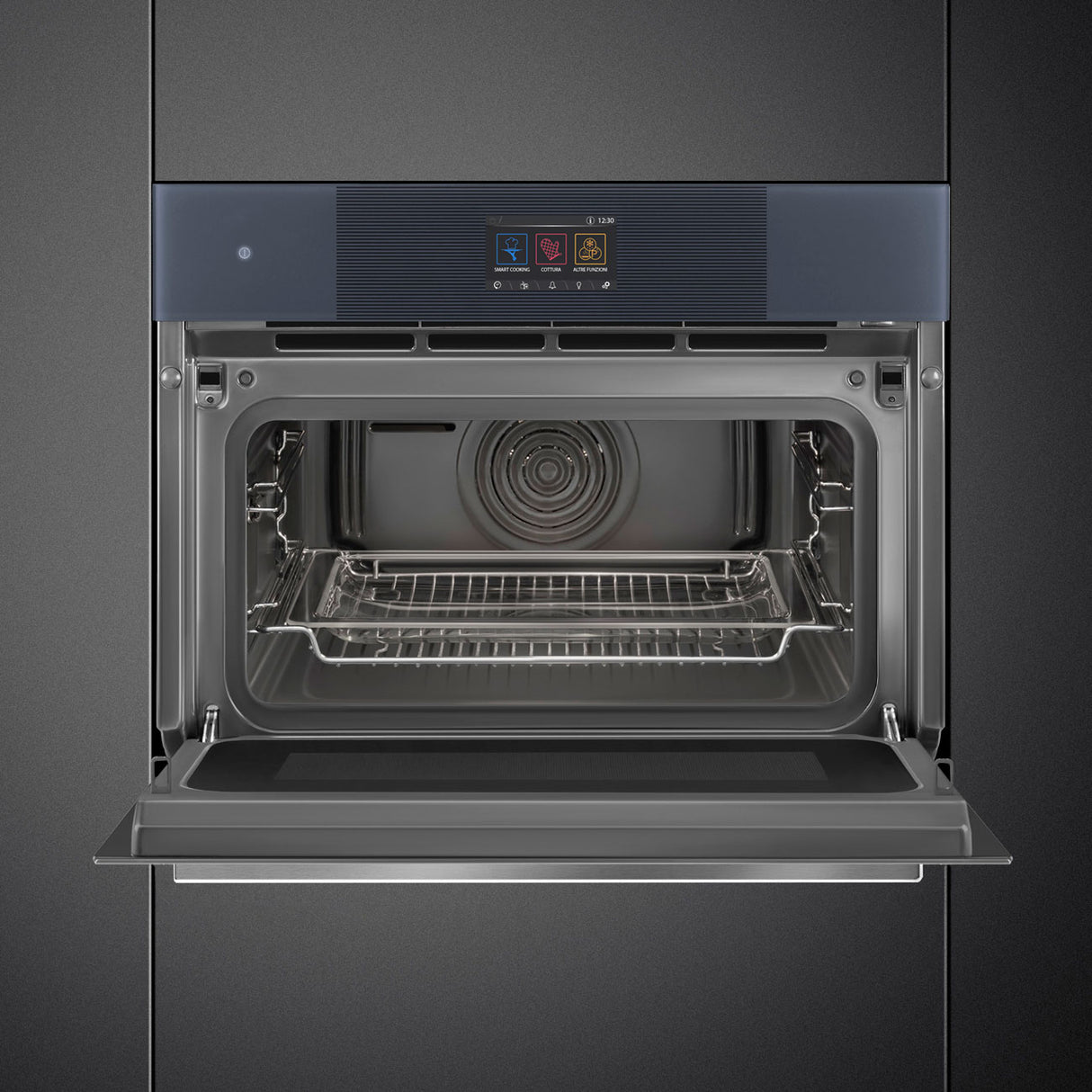 Smeg 45cm Linea Compact Omnichef Oven Neptune Grey SO4104APG