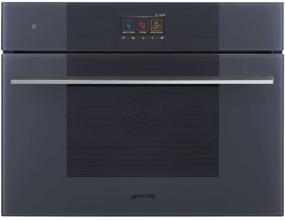Smeg 45cm Linea Combi Microwave Electric Built-In Oven Neptune Grey SOA4104M2PG