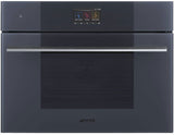 Smeg 45cm Linea Combi Microwave Electric Built-In Oven Neptune Grey SOA4104M2PG