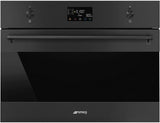 Smeg 45cm Classic Combi Microwave Electric Built-In Oven Black SOA4302M1N