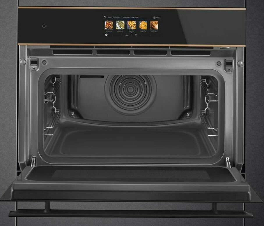 Smeg 45cm Dolce Stil Novo Multitech Electric Oven Copper Trim SOA4606WAPNR