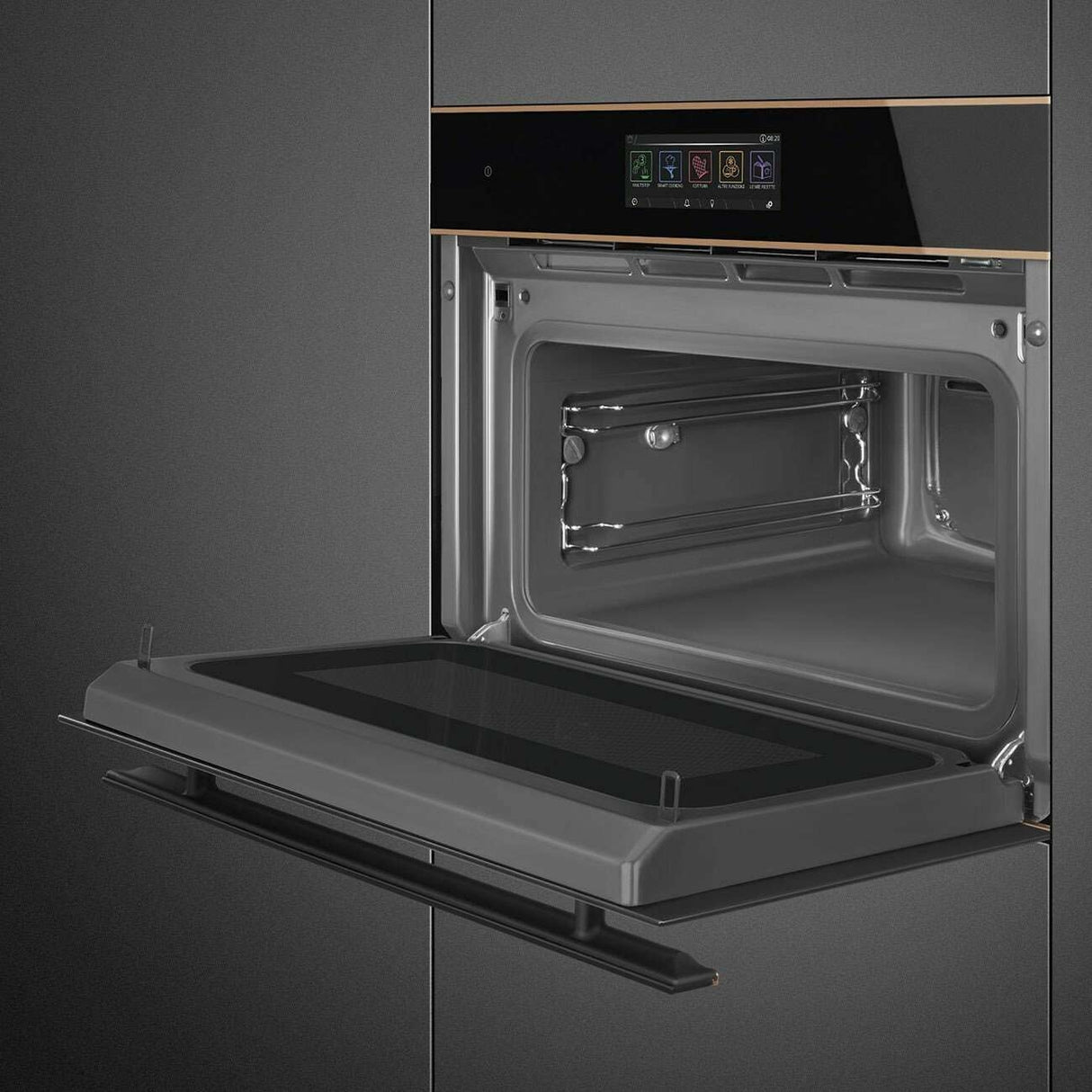 Smeg 45cm Dolce Stil Novo Multitech Electric Oven Copper Trim SOA4606WAPNR