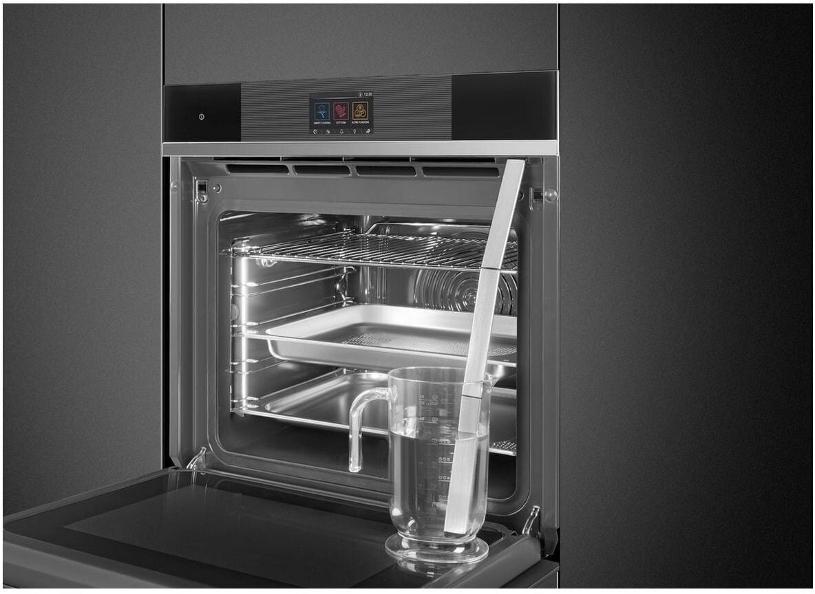 Smeg 60cm Linea Combi Steam Oven Black SOA6104S4PN