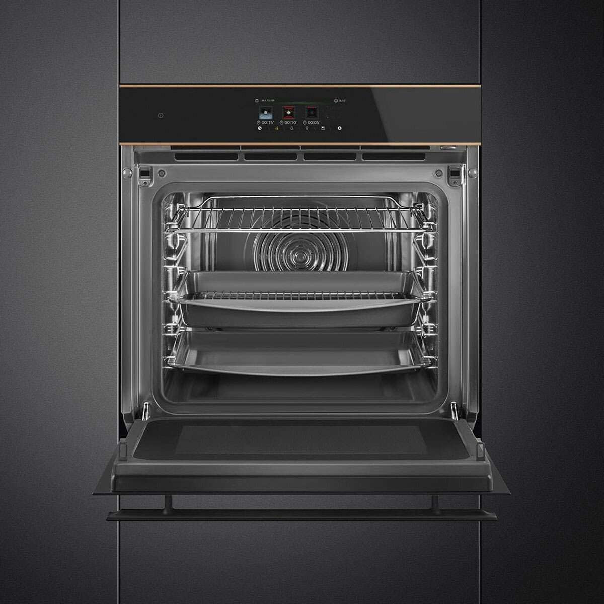Smeg 60cm Dolce Stil Novo Combi Microwave Built-In Oven Black SOA6606WM2PNR