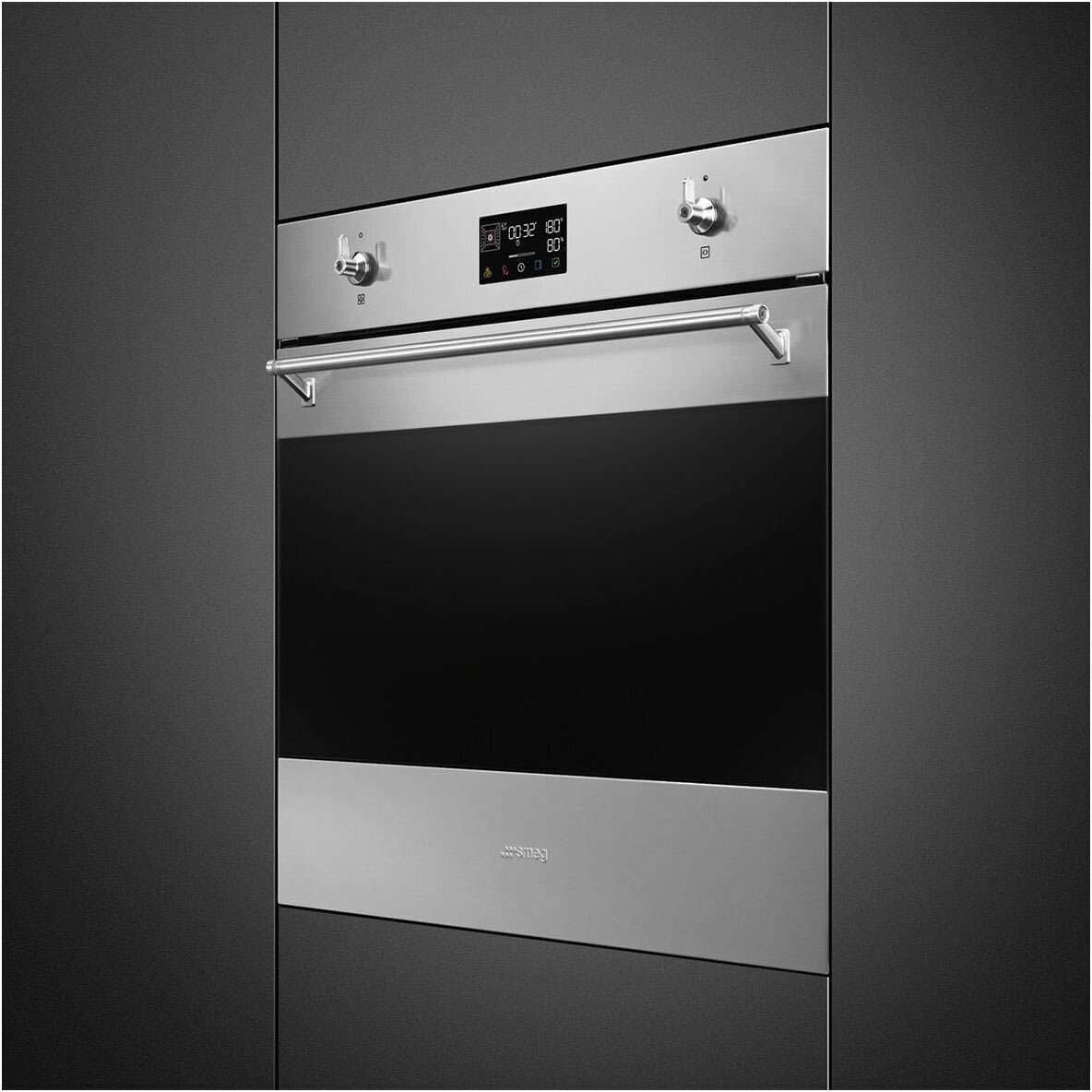 Smeg 60cm Classic Pyrolytic Electric Steam Oven SOPA6302S2PX